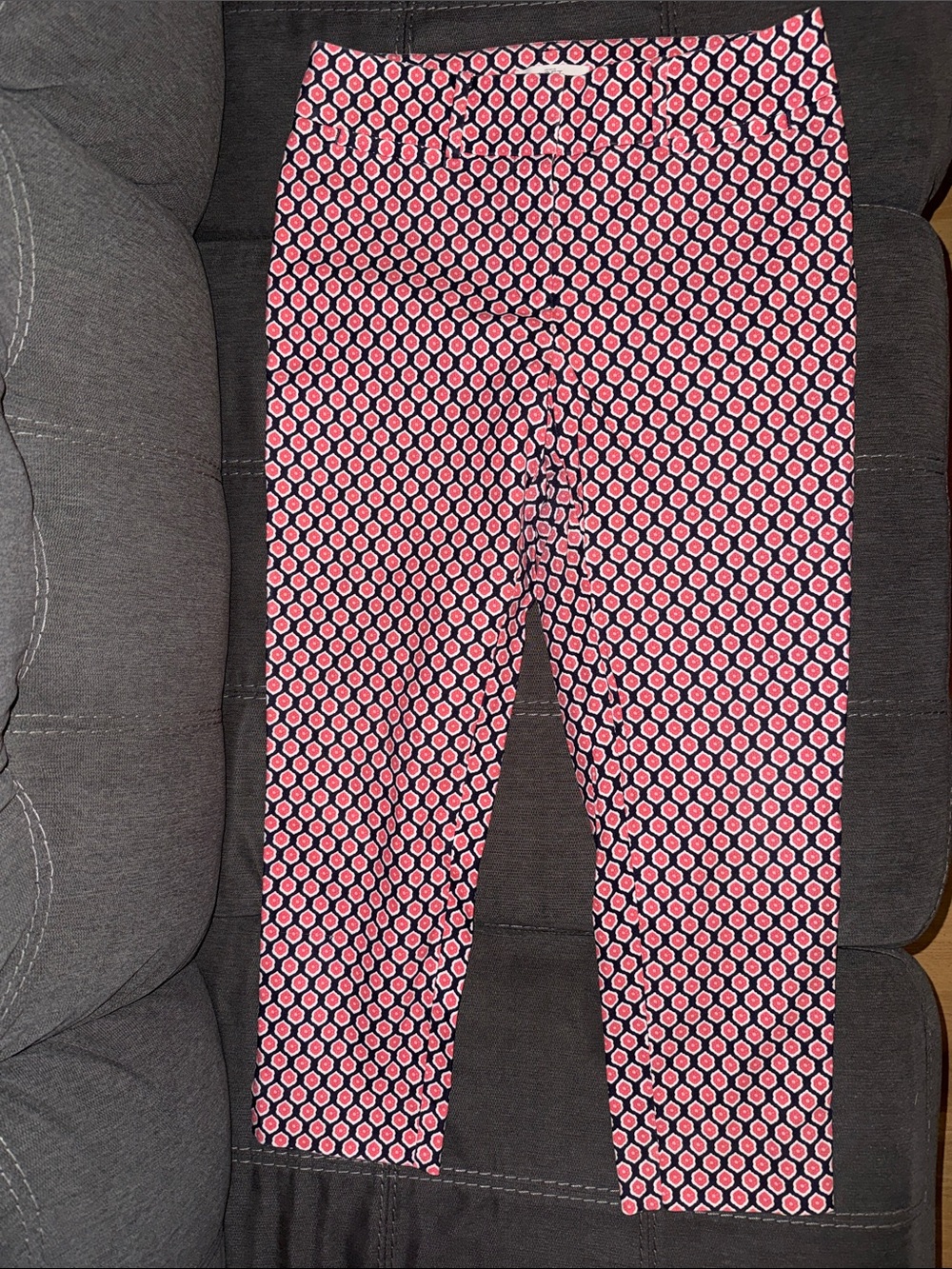 LOFT Pink and Navy Julie Pants
